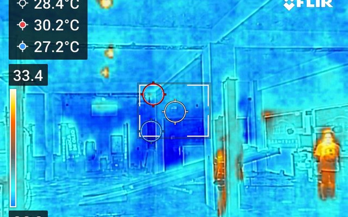Termografia estrutural em galpão de oficina